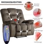 Oversized Power Recliner Chair with Massage & Heat
