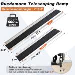 Adjustable 7FT Aluminum Wheelchair Ramp for Steps