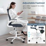 Tall Ergonomic Drafting Chair with Lumbar Support