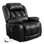 Large Leather Power Lift Recliner with Heat & Massage