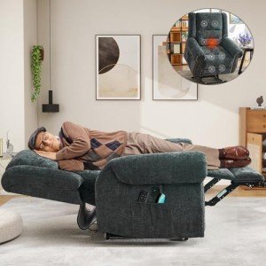Dual Motor Lay Flat Lift Chair Recliner with Massage