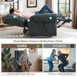 Dual Motor Lay Flat Lift Chair Recliner with Massage