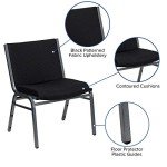 Heavy-Duty Big & Tall Stack Chair - Black