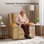 Beige Power Lift Recliner with Massage & Heat
