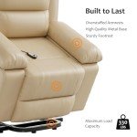 Beige Power Lift Recliner with Massage & Heat