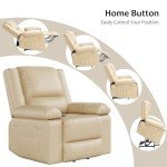 Beige Power Lift Recliner with Massage & Heat