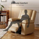 Beige Power Lift Recliner with Massage & Heat