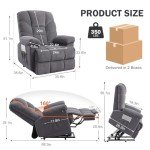 CDCASA Large Power Lift Recliner Chair with Massage