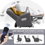 CDCASA Large Power Lift Recliner Chair with Massage