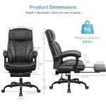 Big and Tall Executive Leather Reclining Office Chair