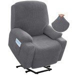 Stretch Recliner Chair Cover with Side Pocket - Grey