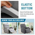 Stretch Recliner Chair Cover with Side Pocket - Grey