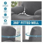 Stretch Recliner Chair Cover with Side Pocket - Grey