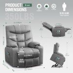 Large Electric Power Lift Recliner for Elderly