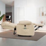 Beige Dual-Motor Lift Chair with Massage and Heat