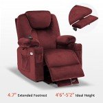 MCombo Petite Power Lift Recliner Chair with Massage