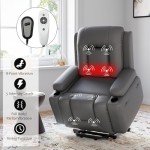 Oversized Power Lift Recliner Chair with Massage