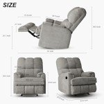 Comfortable Chenille Recliner Chair with Lift功能