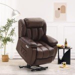 KIMOHOME Dual Motor Leather Lift Chair Recliner