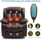 KIMOHOME Dual Motor Leather Lift Chair Recliner