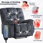 Oversized Electric Recliner Chair with Massage and Heat