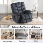 Oversized Electric Recliner Chair with Massage and Heat