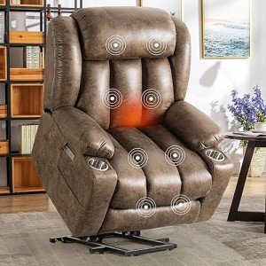 Oversized Power Lift Recliner Chair with Massage