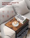 C-Shaped Side Table with Charging Station