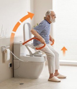 Electric Toilet Seat Lift with Handles for Elderly