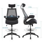 BOLISS High Back Drafting Chair with Lumbar Support