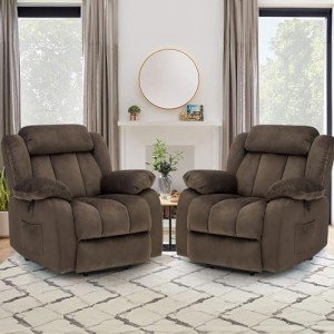 ABCASA Heated Lift Recliners for Elderly - Set of 2