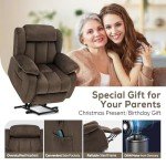 ABCASA Heated Lift Recliners for Elderly - Set of 2
