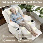 Beige Power Lift Recliner Chair with Massage