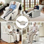 Beige Power Lift Recliner Chair with Massage