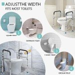 Adjustable Toilet Safety Rails for Seniors & Disabled