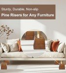 Wood Bed Risers 4 Inch for Furniture Lift - 4-Pack