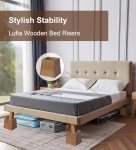 Wood Bed Risers 4 Inch for Furniture Lift - 4-Pack