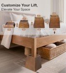 Wood Bed Risers 4 Inch for Furniture Lift - 4-Pack