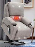 Light Grey Power Lift Recliner Chair with Massage