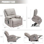 Light Grey Power Lift Recliner Chair with Massage