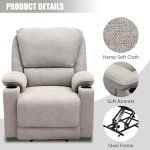 Light Grey Power Lift Recliner Chair with Massage