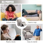 Light Grey Power Lift Recliner Chair with Massage