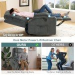 Oversized Dual Motor Power Lift Recliner Chair