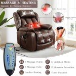 Lay Flat Massage Lift Recliner Chair for Seniors