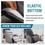 Soft Velvet Power Lift Recliner Chair Cover - Grey