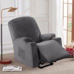 Soft Velvet Power Lift Recliner Chair Cover - Grey