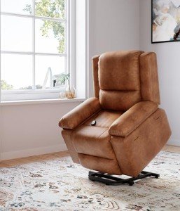 Faux Leather Power Lift Recliner with Massage
