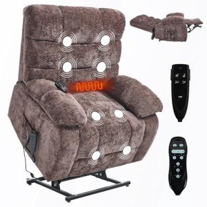 EZZUP Lay Flat Recliner with Massage and Heat