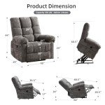 Oversized Power Lift Recliner with Massage & Heat