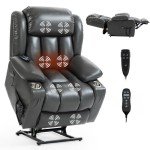 EZZUP Lay Flat Massage Lift Recliner Chair